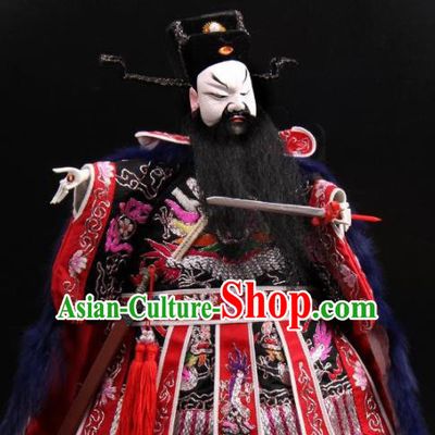 Traditional Chinese Handmade Cao Cao Puppet Marionette Puppets String Puppet Wooden Image Arts Collectibles