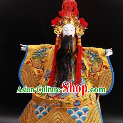 Traditional Chinese Handmade Emperor Liu Bei Puppet Marionette Puppets String Puppet Wooden Image Arts Collectibles