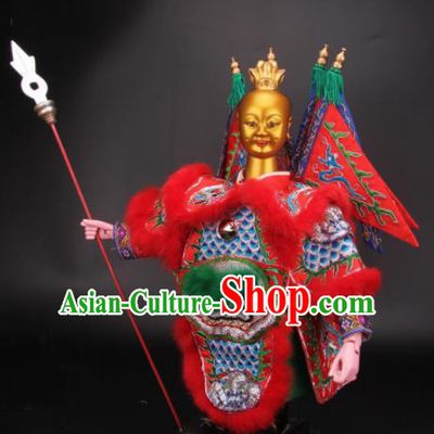 Traditional Chinese Ne Zha Marionette Puppets Handmade Puppet String Puppet Wooden Image Arts Collectibles