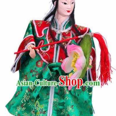 Traditional Chinese Eight Immortings Lan Caihe Marionette Puppets Handmade Puppet String Puppet Wooden Image Arts Collectibles