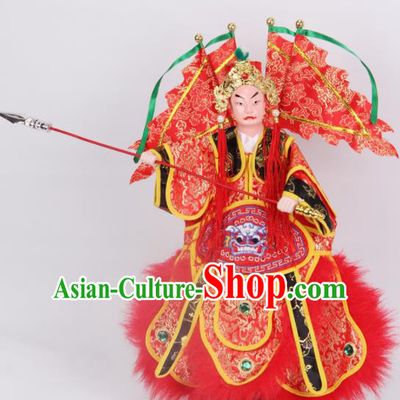 Chinese Traditional Beijing Opera Takefu Ma Chao Marionette Puppets Handmade Puppet String Puppet Wooden Image Arts Collectibles