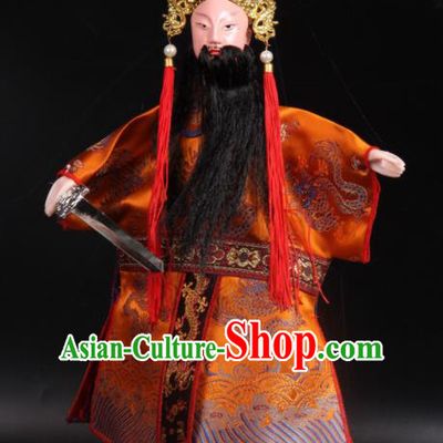 Chinese Traditional Beijing Opera Liu Bei Marionette Puppets Handmade Puppet String Puppet Wooden Image Arts Collectibles