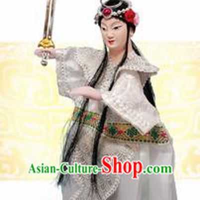 Chinese Traditional Beijing Opera Bai Suzhen Marionette Puppets Handmade Puppet String Puppet Wooden Image Arts Collectibles