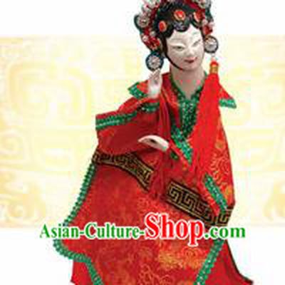Chinese Traditional Beijing Opera Bride Marionette Puppets Handmade Puppet String Puppet Wooden Image Arts Collectibles
