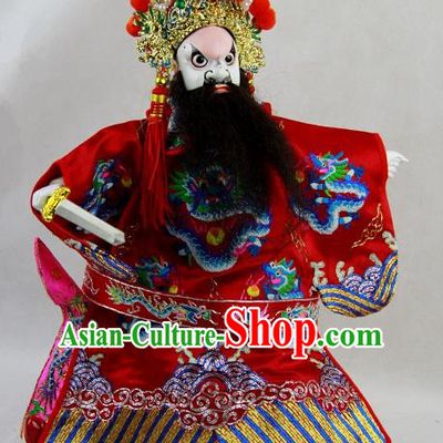 Traditional Chinese Red Emperor Marionette Puppets Handmade Puppet String Puppet Wooden Image Arts Collectibles