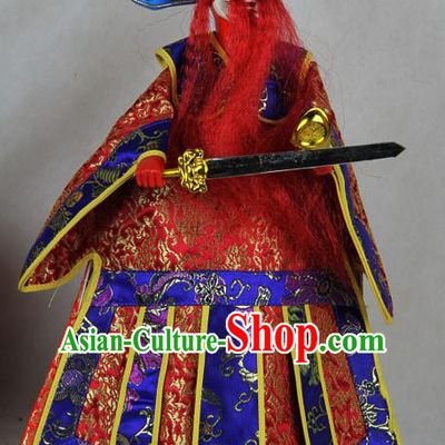 Traditional Chinese Red Prime Minister Marionette Puppets Handmade Puppet String Puppet Wooden Image Arts Collectibles