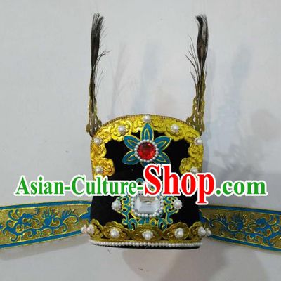 Traditional Chinese Beijing Opera Niche Hat Ancient Number One Scholar Headwear for Men