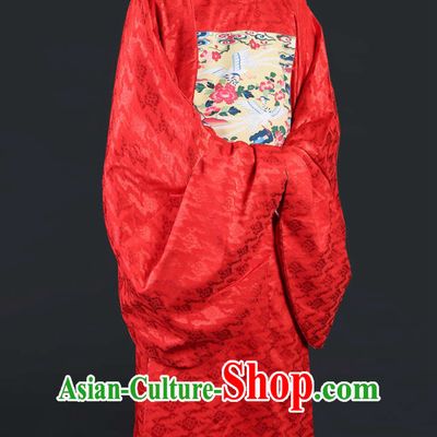 Ancient Chinese Government Official Film Use Crane Costume and Hat Complete Set for Men