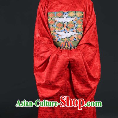Ancient Chinese Ming Dynasty Government Official Film Costumes and Hat Complete Set for Men