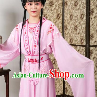 Handmade Traditional Chinese Beijing Opera Diva Pink Dress Ancient Nobility Lady Costumes for Women