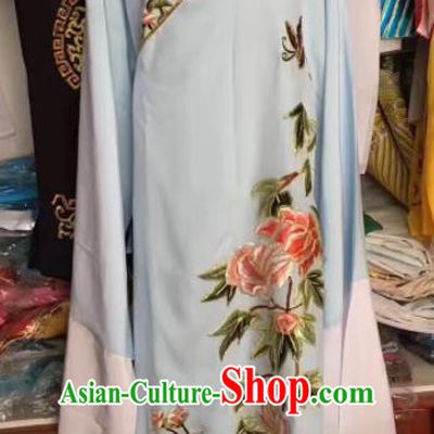 Traditional Chinese Huangmei Opera Niche Embroidered Light Blue Robe Ancient Nobility Childe Costume for Men