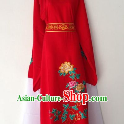 Traditional Chinese Huangmei Opera Niche Red Robe Ancient Gifted Scholar Costume for Men