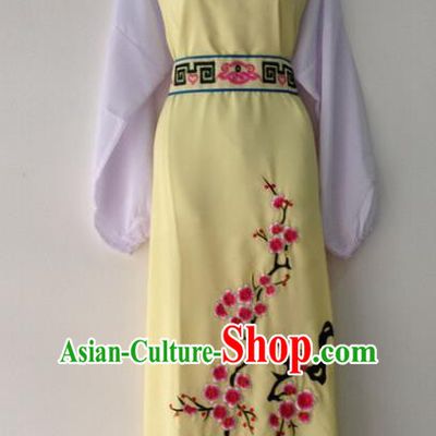 Traditional Chinese Huangmei Opera Niche Embroidered Plum Yellow Robe Ancient Gifted Scholar Costume for Men