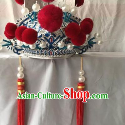 Traditional Chinese Beijing Opera Prime Minister Hat Ancient Chancellor Headwear for Men