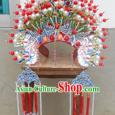 Traditional Chinese Beijing Opera Bride Wedding Phoenix Coronet Ancient Imperial Consort Headwear for Women