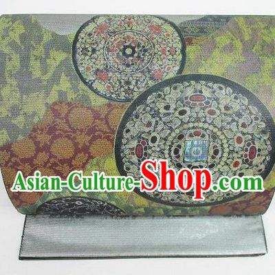 Traditional Japanese Classical Round Pattern Waistband Kimono Brocade Accessories Yukata Belt for Women