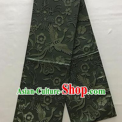 Traditional Japanese Classical Phoenix Pattern Cannetille Waistband Kimono Brocade Accessories Yukata Belt for Women