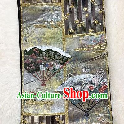 Traditional Japanese Classical Pattern Cannetille Waistband Kimono Brocade Accessories Yukata Belt for Women