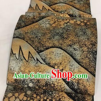 Traditional Japanese Classical Landscape Pattern Waistband Kimono Nishijin Brocade Accessories Yukata Belt for Women
