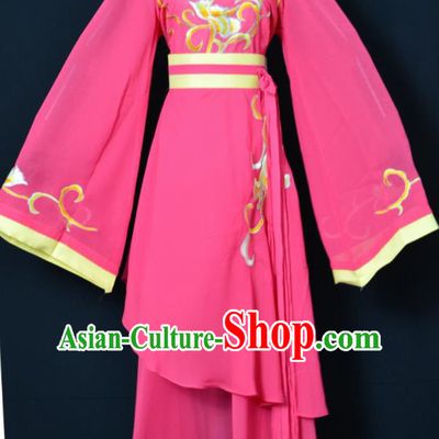 Handmade Traditional Chinese Beijing Opera Hua Tan Rosy Dress Ancient Court Maid Costumes for Women