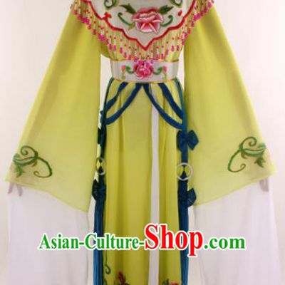 Handmade Traditional Chinese Beijing Opera Princess Yellow Dress Ancient Court Lady Costumes for Women