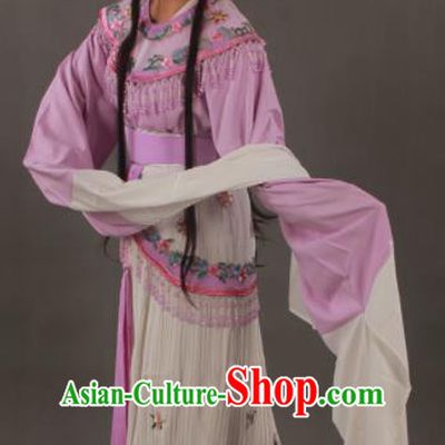 Handmade Traditional Chinese Beijing Opera Princess Lilac Dress Ancient Court Lady Costumes for Women