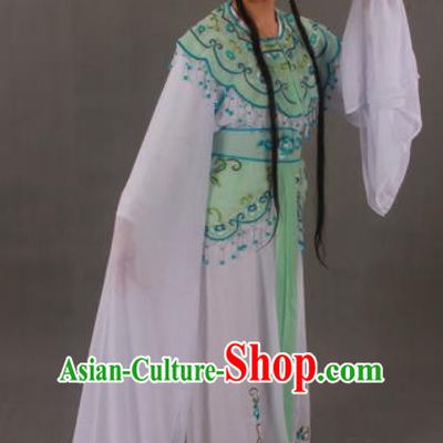 Handmade Traditional Chinese Beijing Opera Peri Green Dress Ancient Nobility Lady Costumes for Women