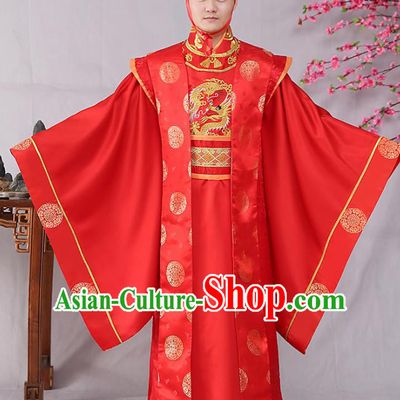 Traditional Chinese Tang Dynasty Prince Wedding Hanfu Clothing Ancient Drama Bridegroom Replica Costumes for Men