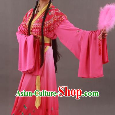 Traditional Chinese Peking Opera Actress Rosy Dress Ancient Aristocratic Miss Costume for Women