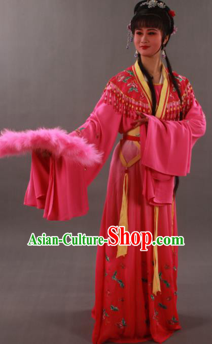 Traditional Chinese Peking Opera Actress Rosy Dress Ancient Aristocratic Miss Costume for Women Traditional Chinese Peking Opera Actress Rosy Dress Ancient Aristocratic Miss Costume for Women