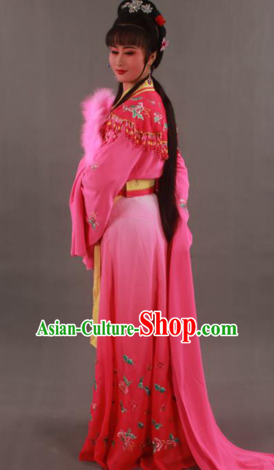 Traditional Chinese Peking Opera Actress Rosy Dress Ancient Aristocratic Miss Costume for Women Traditional Chinese Peking Opera Actress Rosy Dress Ancient Aristocratic Miss Costume for Women
