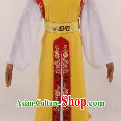 Traditional Chinese Huangmei Opera Niche Yellow Clothing Ancient Prince Costume for Men