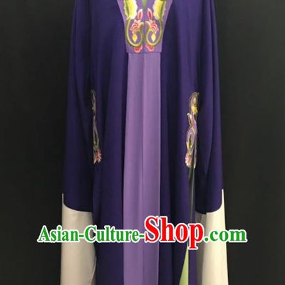 Traditional Chinese Huangmei Opera Niche Purple Robe Ancient Romance of the Western Chamber Scholar Costume for Men