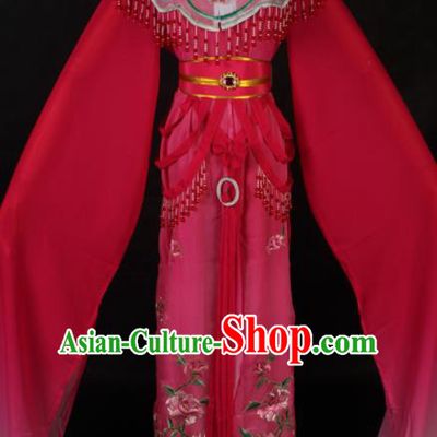 Traditional Chinese Shaoxing Opera Princess Rosy Dress Ancient Peking Opera Diva Fairy Costume for Women