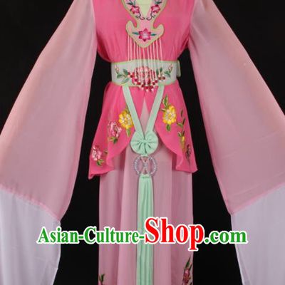 Chinese Traditional Shaoxing Opera A Dream in Red Mansions Pink Dress Ancient Peking Opera Maidservant Costume for Women