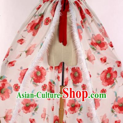 Chinese Traditional Shaoxing Opera Printing Cape Ancient Peking Opera Actress Costume for Women