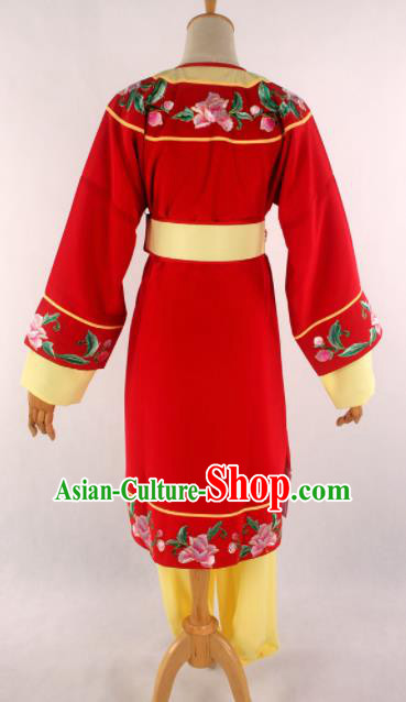 Traditional Chinese Shaoxing Opera Livehand Red Clothing Ancient Servant Costume for Men Traditional Chinese Shaoxing Opera Livehand Red Clothing Ancient Servant Costume for Men