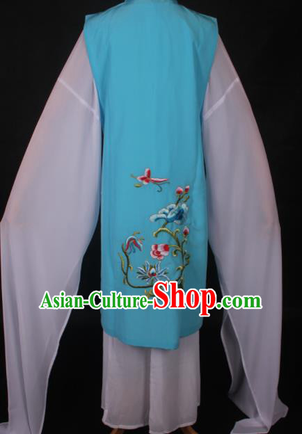 Traditional Chinese Shaoxing Opera Diva Blue Vest Ancient Peking Opera Costume for Women Traditional Chinese Shaoxing Opera Diva Blue Vest Ancient Peking Opera Costume for Women