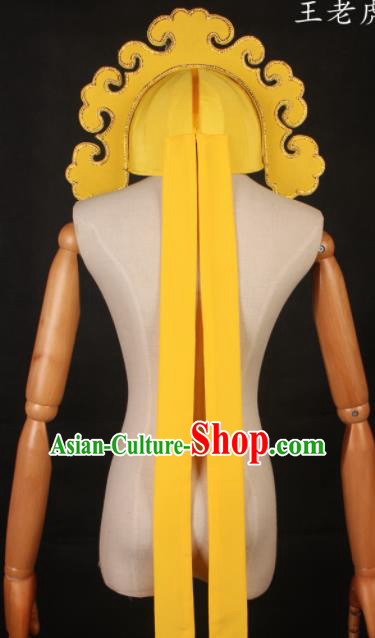 Traditional Chinese Shaoxing Opera Niche Yellow Hat Ancient Scholar Headwear for Men Traditional Chinese Shaoxing Opera Niche Yellow Hat Ancient Scholar Headwear for Men