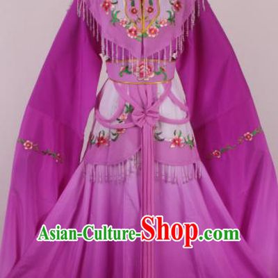 Chinese Traditional Shaoxing Opera Princess Purple Dress Ancient Peking Opera Actress Costume for Women