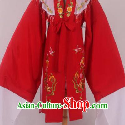 Chinese Traditional Shaoxing Opera Red Cloak Ancient Peking Opera Actress Costume for Women