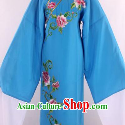 Traditional Chinese Shaoxing Opera Niche Embroidered Blue Robe Ancient Nobility Childe Costume for Men