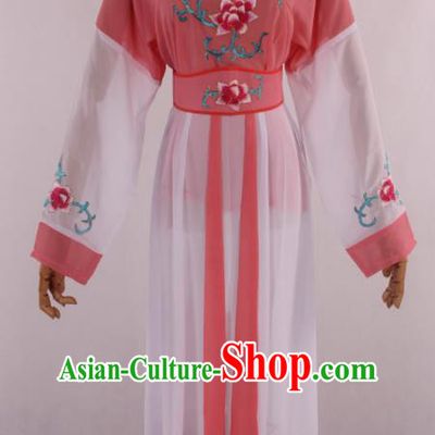 Chinese Traditional Shaoxing Opera Young Lady Peach Pink Dress Ancient Peking Opera Maidservant Costume for Women