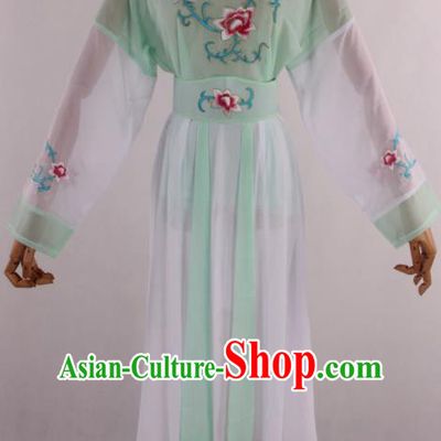 Chinese Traditional Shaoxing Opera Young Lady Aqua Green Dress Ancient Peking Opera Maidservant Costume for Women