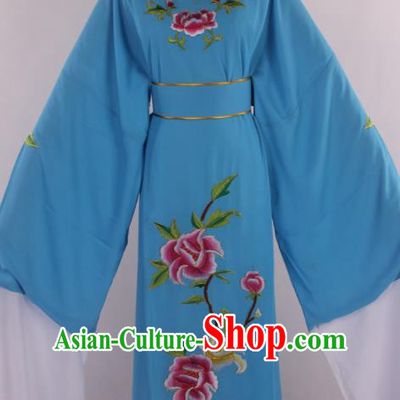 Traditional Chinese Shaoxing Opera Niche Scholar Embroidered Blue Robe Ancient Nobility Childe Costume for Men