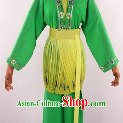 Chinese Traditional Beijing Opera Servant Girl Green Clothing Ancient Peking Opera Young Lady Costume for Women