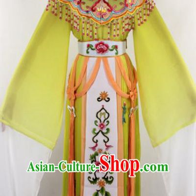 Chinese Traditional Beijing Opera Princess Yellow Dress Ancient Peking Opera Diva Costume for Women