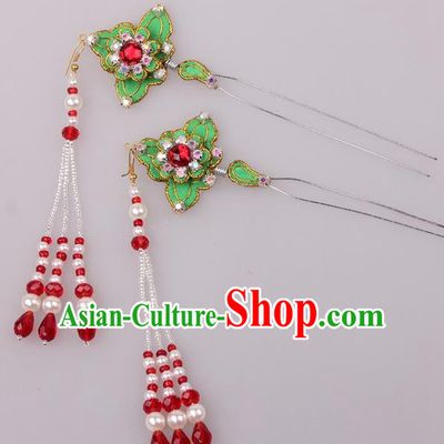 Traditional Chinese Shaoxing Opera Diva Tassel Hairpins Ancient Princess Hair Accessories Headwear for Women