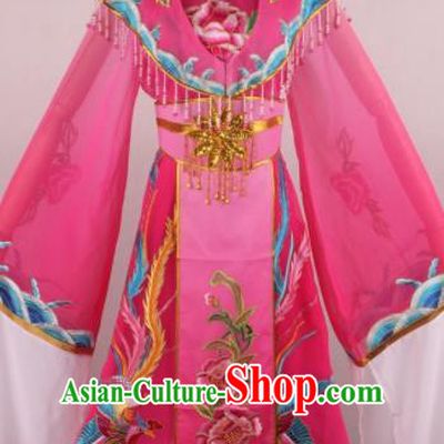 Chinese Beijing Opera Queen Rosy Dress Ancient Traditional Peking Opera Actress Costume for Women