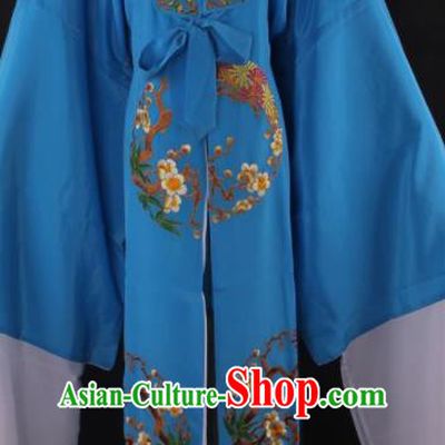 Traditional Chinese Shaoxing Opera Niche Gifted Scholar Blue Robe Ancient Childe Costume for Men